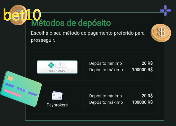 O cassino bet10bet oferece uma grande variedade de métodos de pagamento